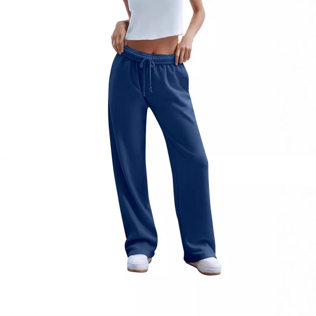 Damen nan weite Komfort-Loungehose mit hochgeschnittener Taille, elastischem Bund und Kordelzug Shop Nory