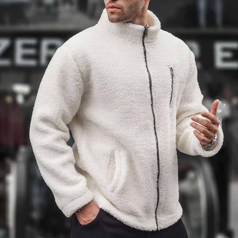Herren kuschelige Fleecejacke mit praktischem Reißverschluss