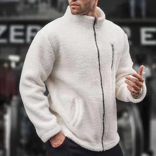 Herren kuschelige Fleecejacke mit praktischem Reißverschluss