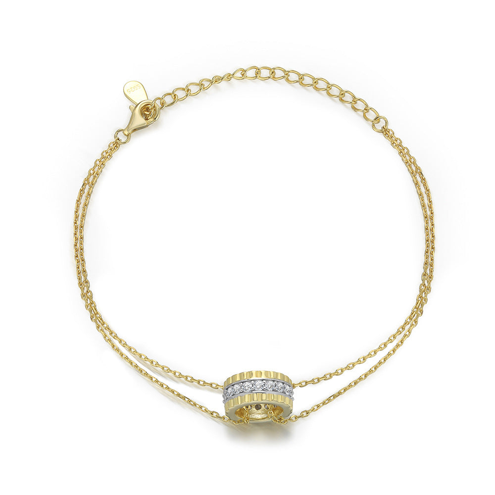 Damenarmband mit funkelndem Zirkonia und modernem Wellenmuster Shop Nory