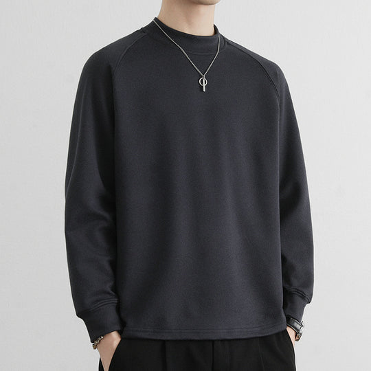 Herren Minimalistisches Mockneck-Sweatshirt aus Tech‑Fleece mit Raglanärmeln Shop Nory