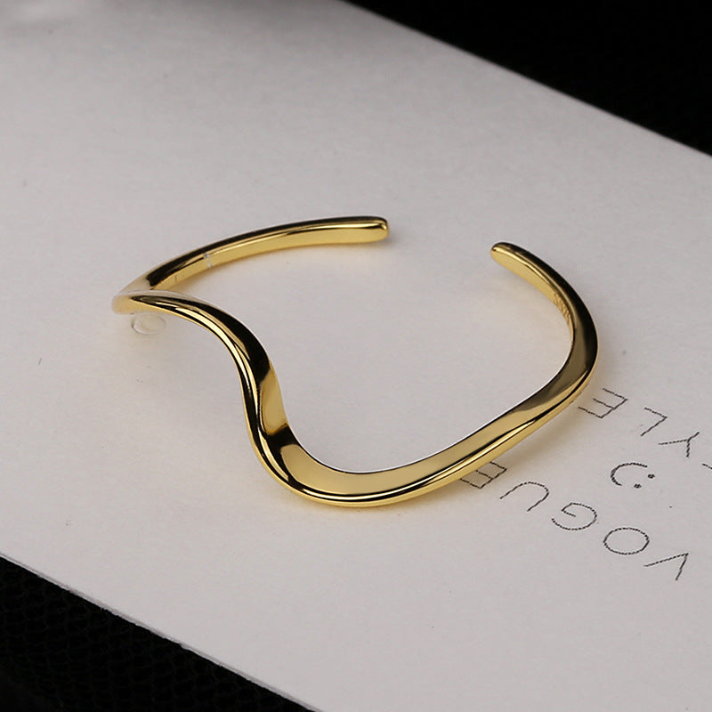 Damen Offenes Armreif mit kreativem Wellen-Design Shop Nory
