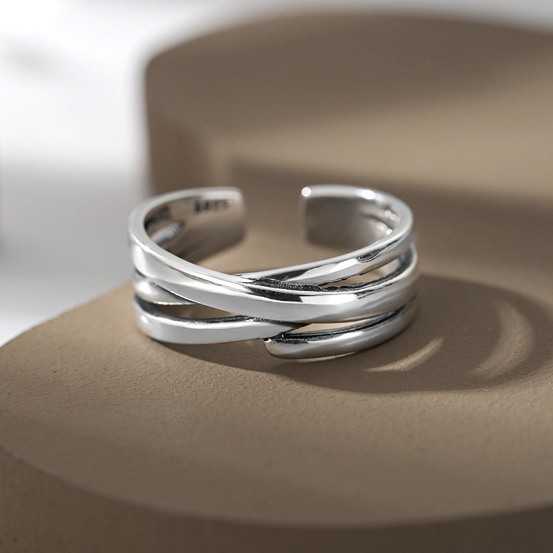 Damen Offener Ring mit elegantem, geschwungenem Design Shop Nory