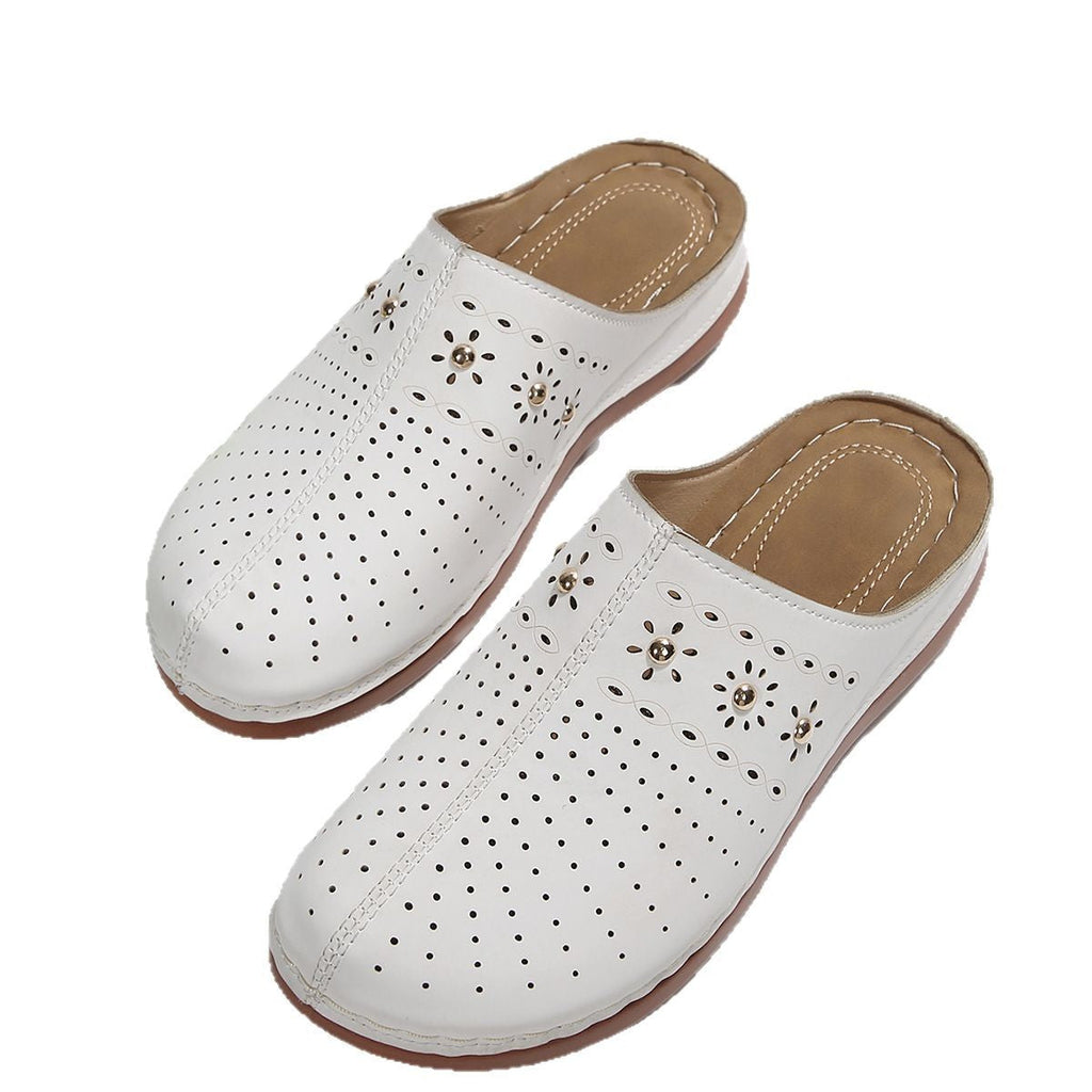 Damen bequeme Clogs mit atmungsaktiven Löchern und eleganten Verzierungen Shopnory