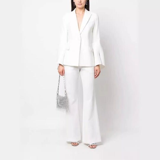 Damen Zweiteiliger Tailoring-Anzug mit tailliertem Einreiher und ausgestellten Ärmelabschlüssen Shop Nory