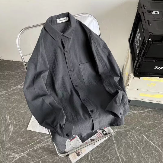 Herren Lässiges Hemd mit Brusttasche und Knopfleiste Shop Nory