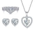 Damen Schmuckset mit eleganten Kristallringen, Ohrsteckern und Anhänger Shop Nory
