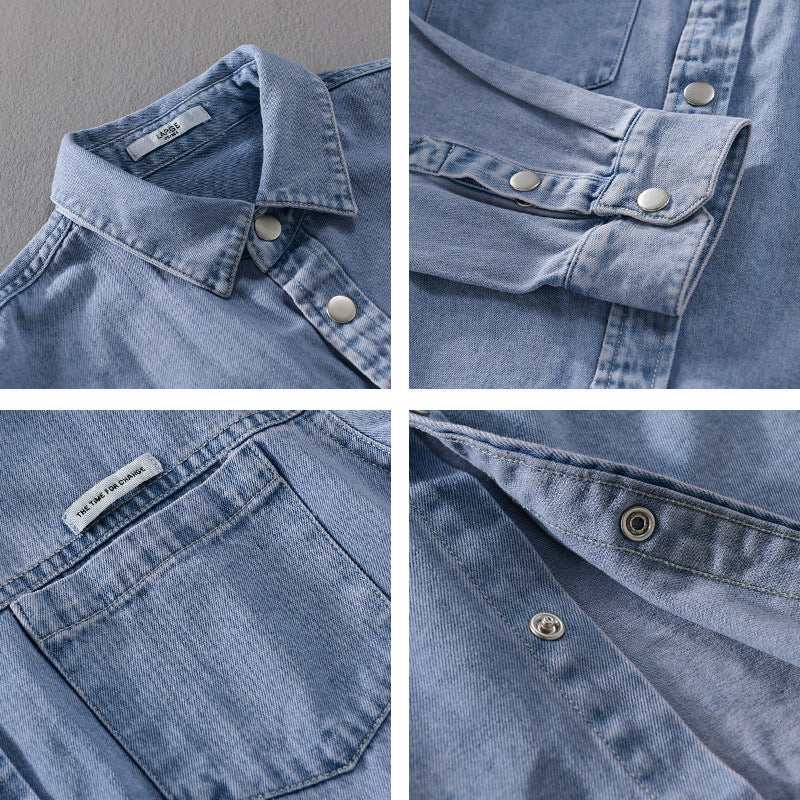 Herren Jeans-Worker-Overshirt im Hemdjacken-Stil mit Brusttaschen Shop Nory