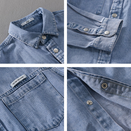 Herren Jeans-Worker-Overshirt im Hemdjacken-Stil mit Brusttaschen Shop Nory