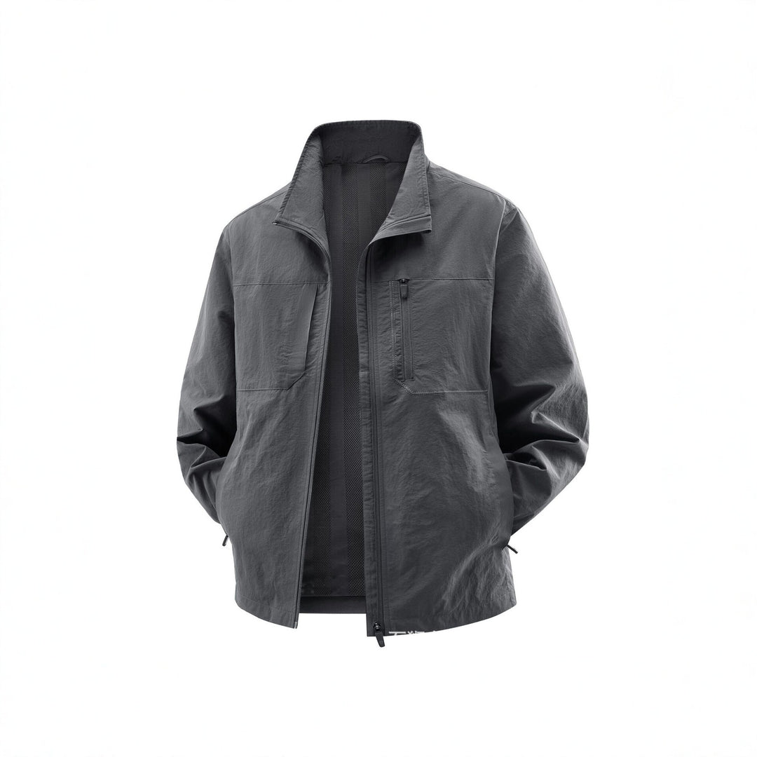 Herren Leichte Field-Utility-Jacke mit Mesh‑Futter, Stehkragen und Reißverschlusstaschen Shop Nory