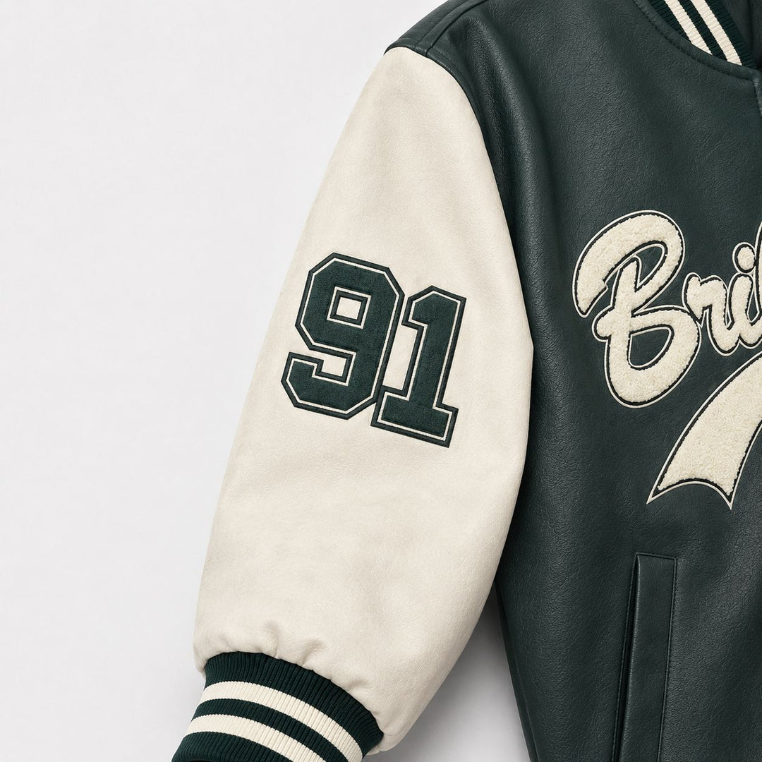 Herren Varsity-Bomberjacke im Letterman‑Stil mit Chenille‑Applikationen Shop Nory