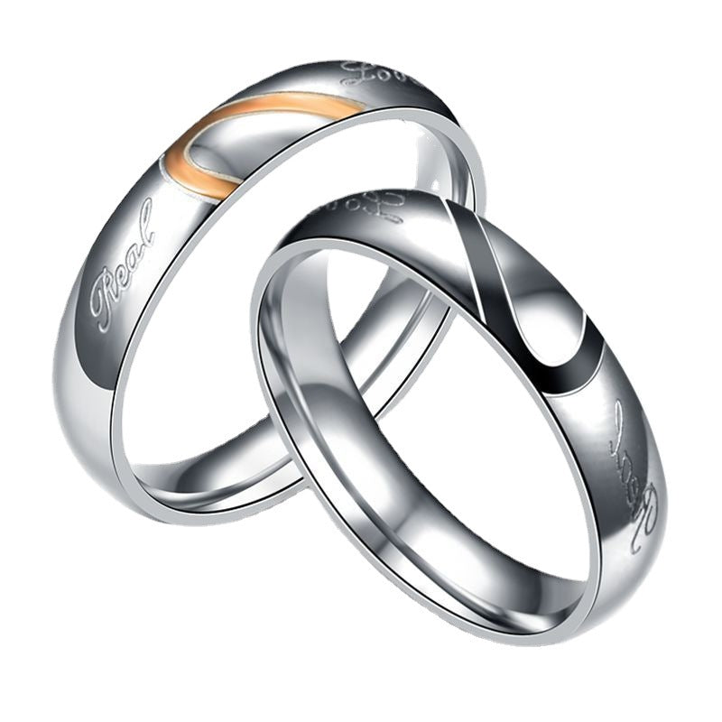 Herren Ring mit elegantem, graviertem Dekor und geschwungenem Roségold-Akzent Shop Nory