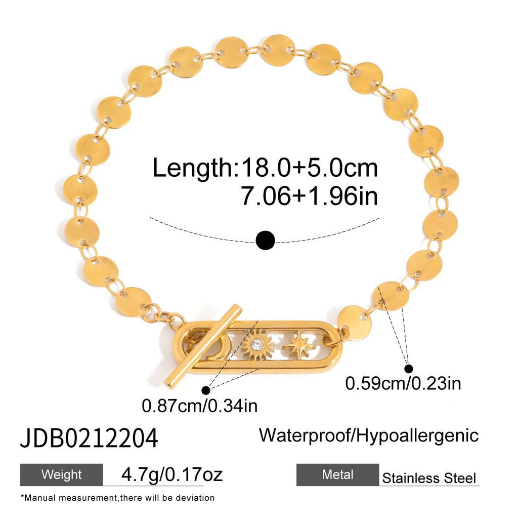 Damen Armband mit eleganten runden Anhängern aus hypoallergenem Edelstahl Shop Nory