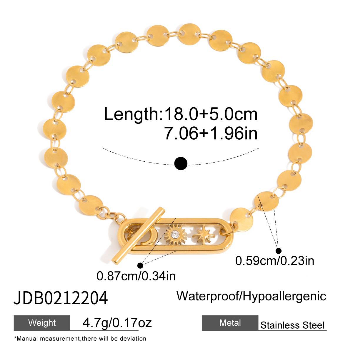 Damen Armband mit eleganten runden Anhängern aus hypoallergenem Edelstahl Shop Nory