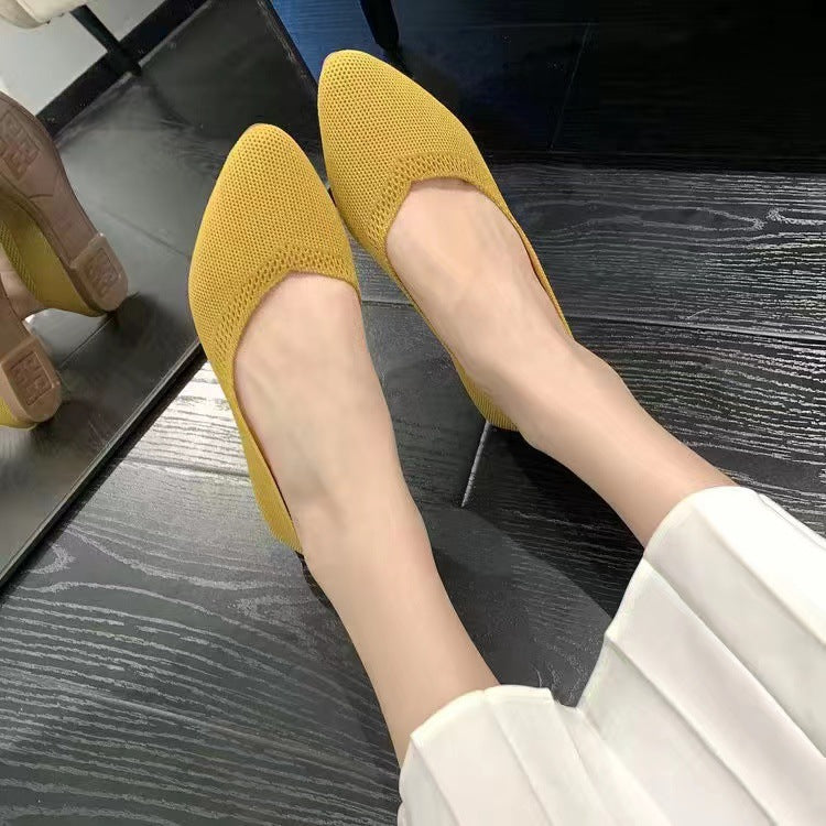 Damen elegante und atmungsaktive Ballerinas mit flexiblem Fußbett