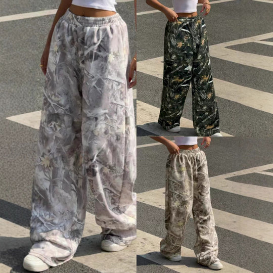 Damen nan weite Palazzo-Hose mit floralem Alloverprint und elastischem Bund Shop Nory