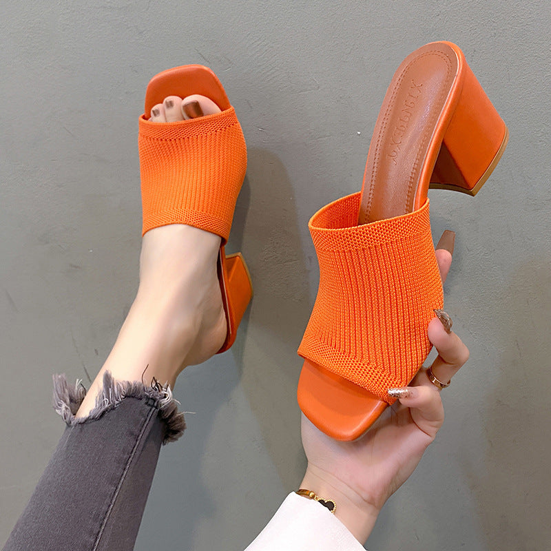 Damen Absatzschuhe mit komfortablem Strickdesign