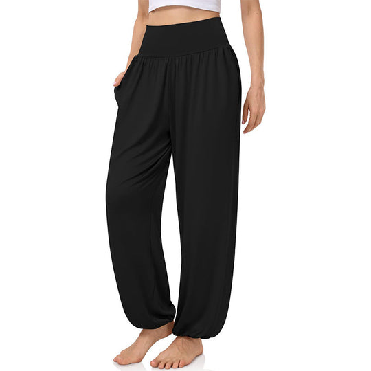 Damen Weite Freizeithose mit elastischem Bund und praktischen Seitentaschen Shopnory
