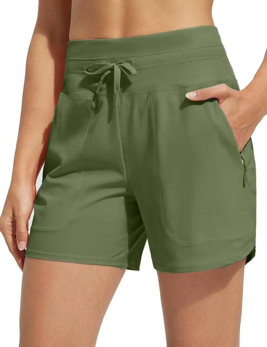 Damen Performance aktive Shorts mit integriertem Boxershorts-Futter