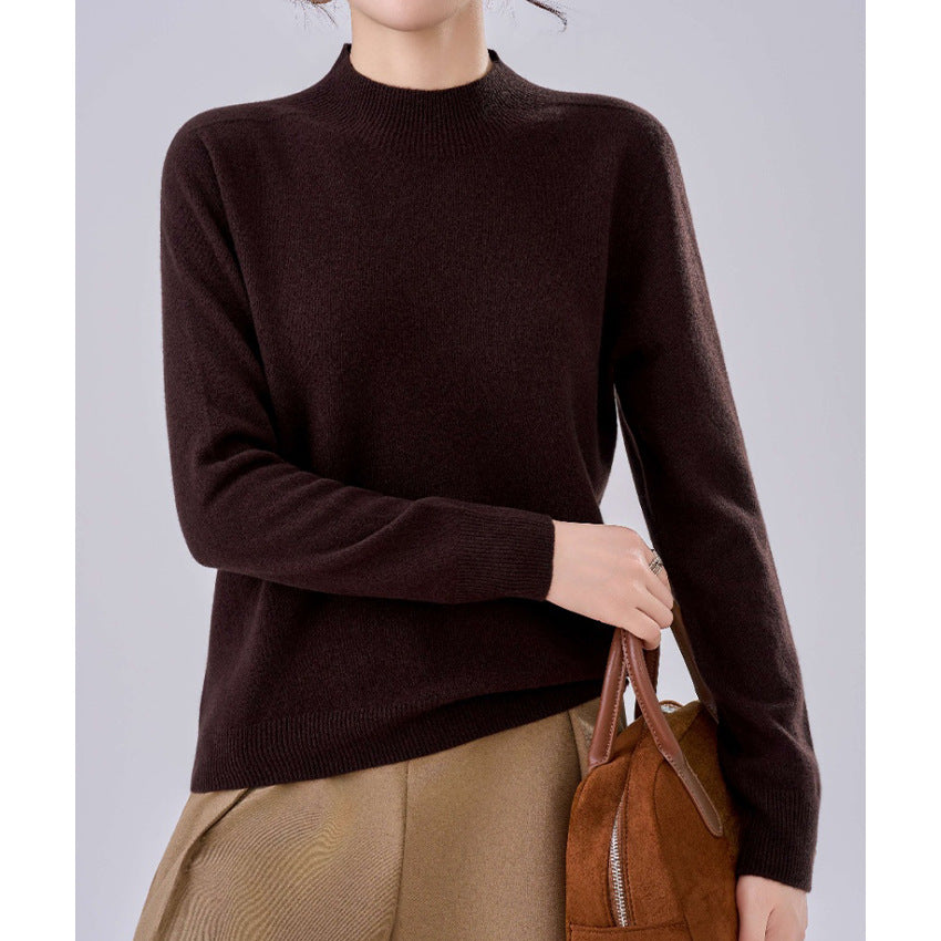 Damen Feiner Feinstrick-Pullover mit kurzem Stehkragen und Kaschmir-Optik Shop Nory