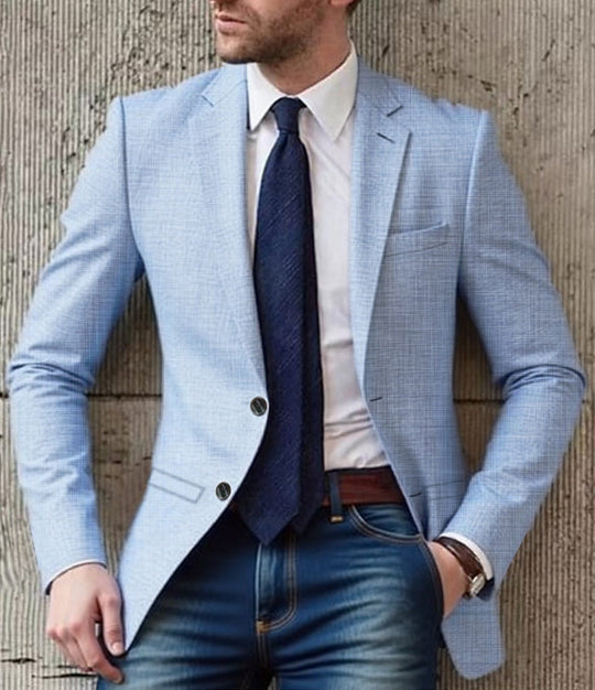 Herren eleganter und strukturierter Blazer mit modischen Details