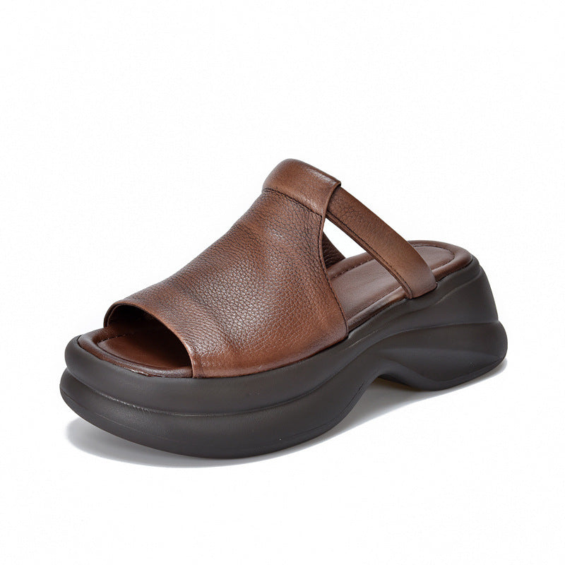 Damen Plattform-Sandalen mit eleganter Vorderseite und gepolsterter Sohle Shopnory