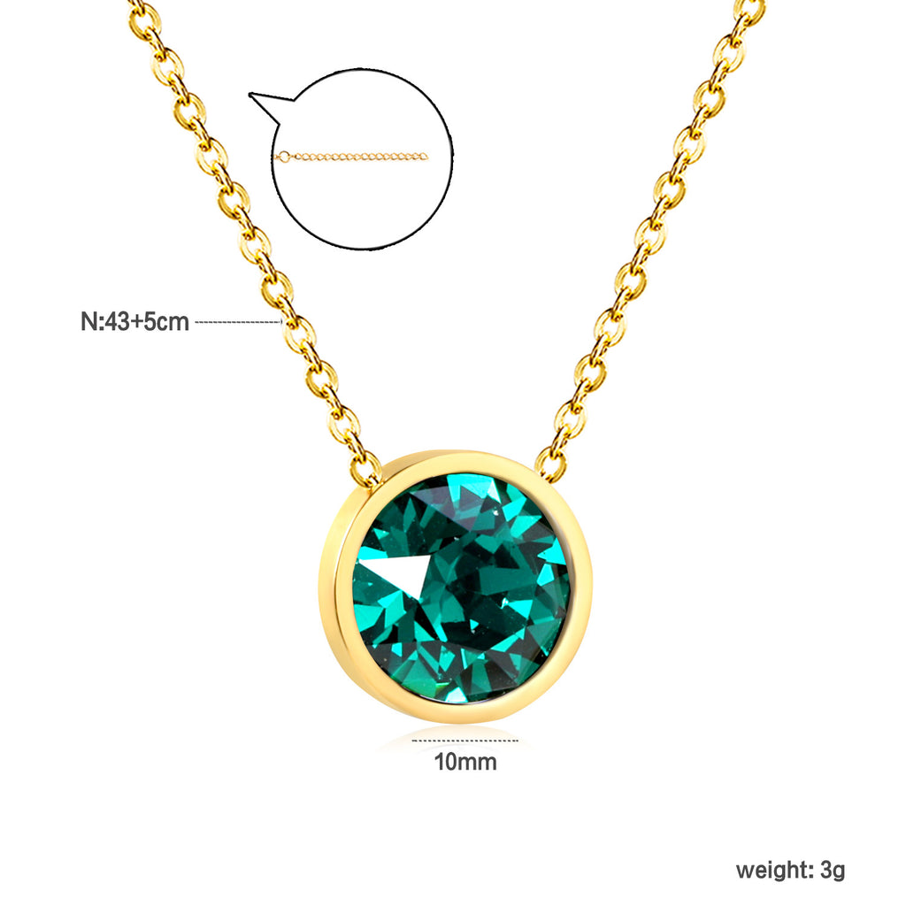 Damen Halskette mit funkelndem Kristallanhänger und eleganter Gliederkette Shop Nory