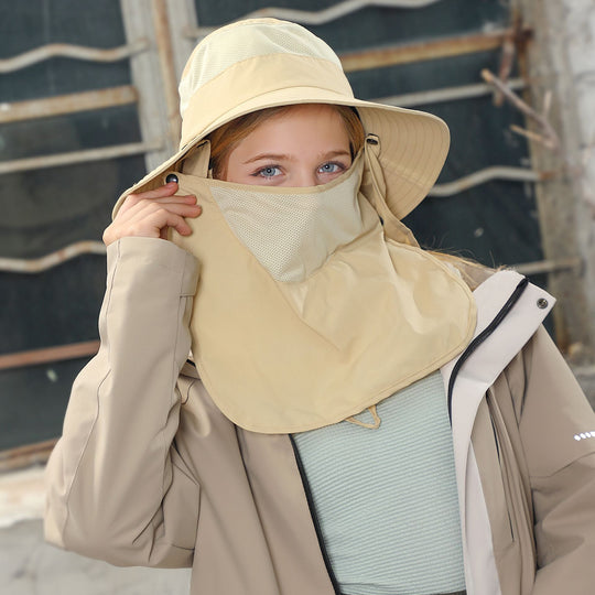 Shopnory | Vollabdeckung Gesicht Sonnenschutz Maske im Freien UV Eimer Hut