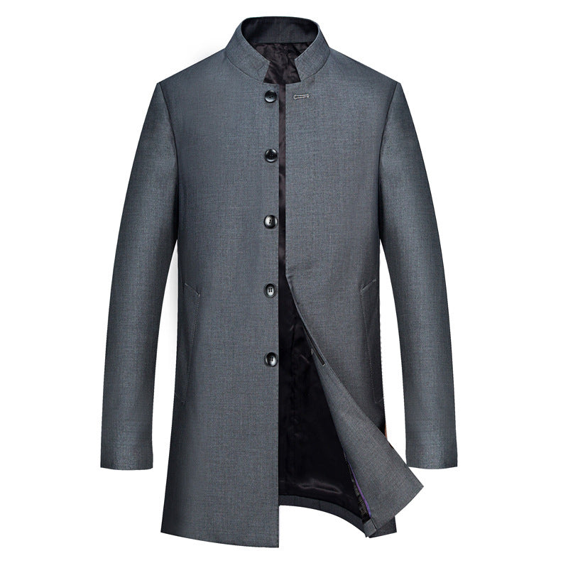 Herren Einreihiger Mantel mit Stehkragen und taillierter Silhouette Shop Nory