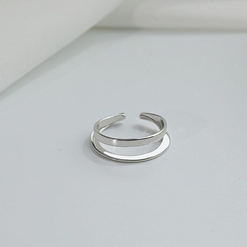 Damen minimalistischer Silberring mit doppellagigem Design Shop Nory