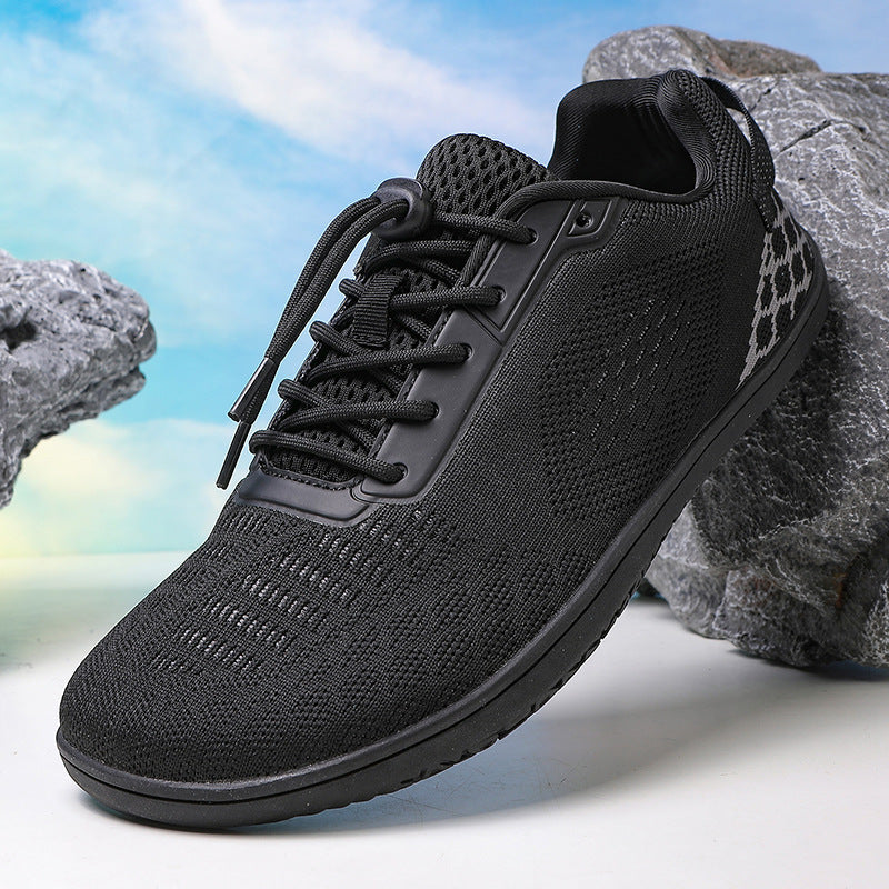 Unisex nan barfuß-inspirierter Strick-Sneaker mit elastischer Passform, Schnellzugkordel und griffiger Vollgummi-Laufsohle