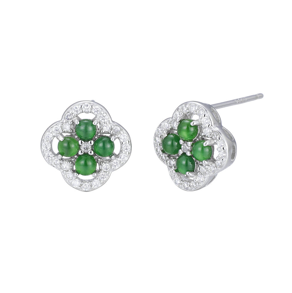 Damen Ohrringe mit kunstvollem Blumenmotiv und funkelnden Zirkonia Shop Nory