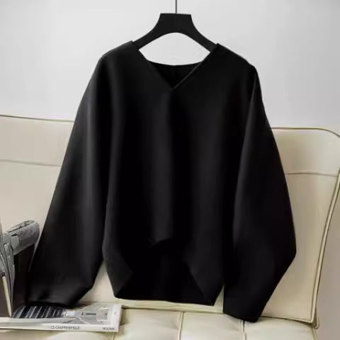 Damen Wolle Pullover mit V-Ausschnitt Shop Nory