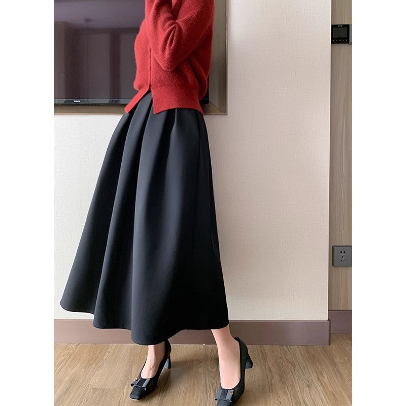 Damen Eleganter Maxirock mit Falten Shop Nory