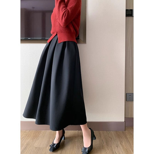Damen Eleganter Maxirock mit Falten Shop Nory