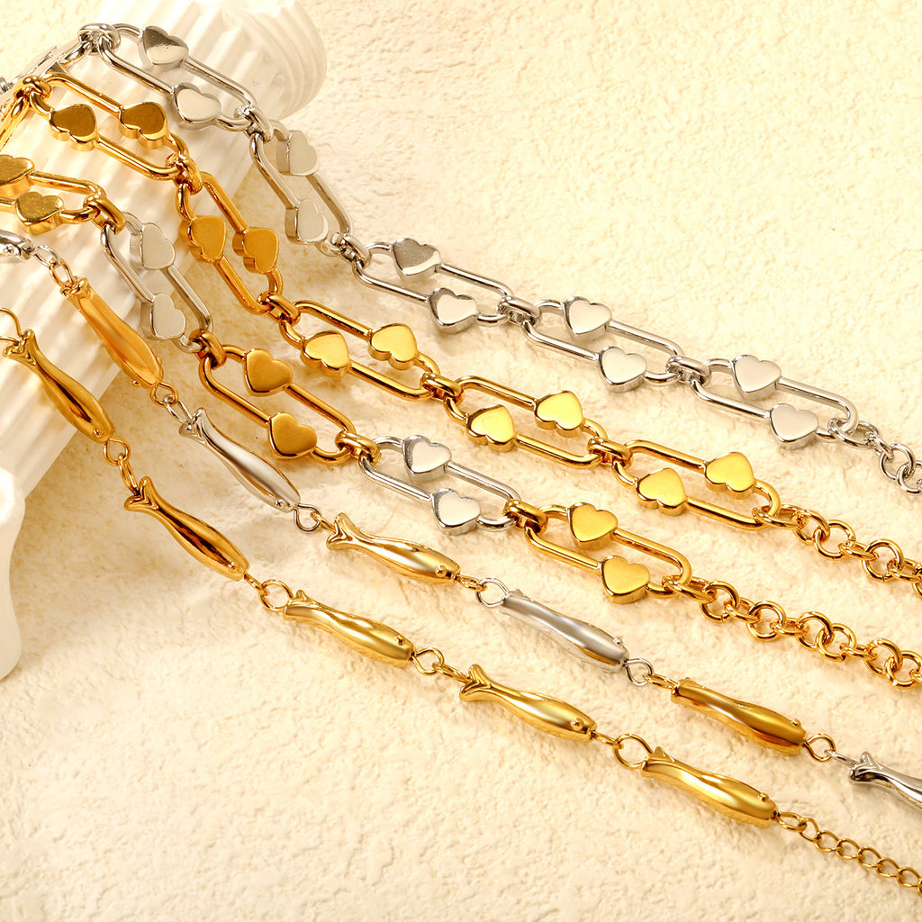 Damen Armband mit stilvollem Herzdesign und verstellbarem Kettenschluss Shop Nory