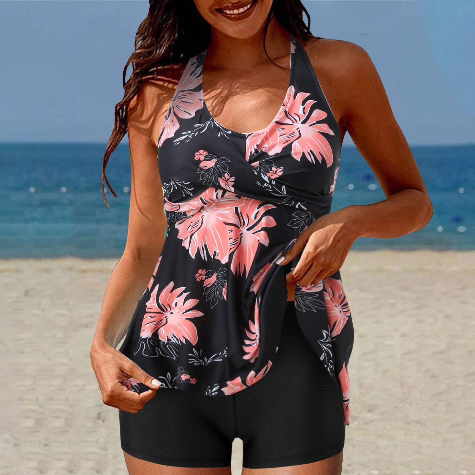 Damen Tankini-Set mit Hohe Taille und Sportlichem Flair Shopnory