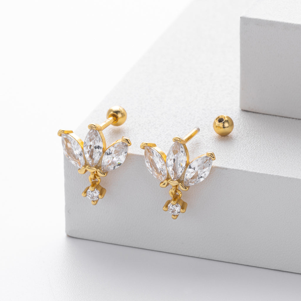 Damen Ohrhänger mit luxuriösem Zirkon-Besatz aus hochwertigem 925 Sterling Silber Shop Nory