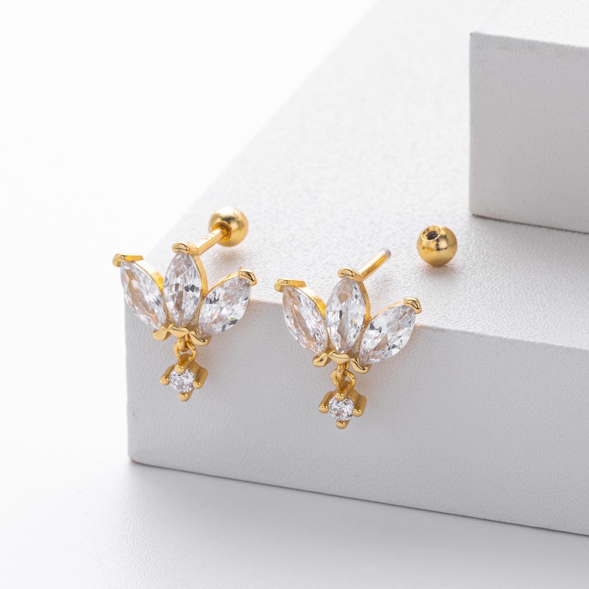 Damen Ohrhänger mit luxuriösem Zirkon-Besatz aus hochwertigem 925 Sterling Silber Shop Nory