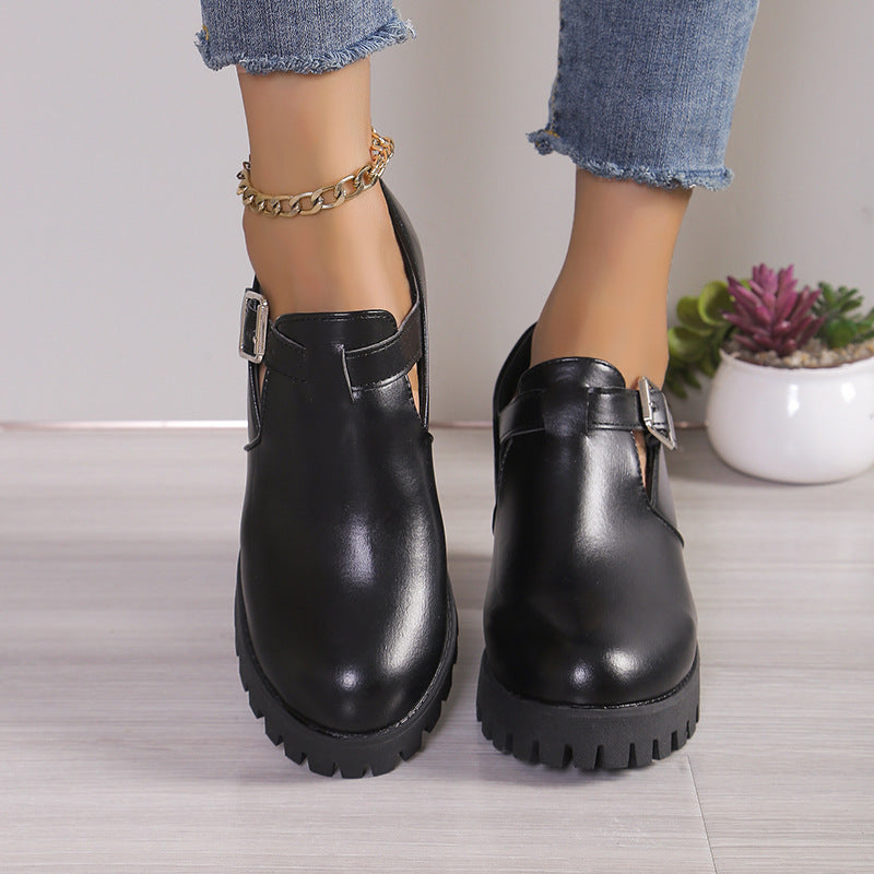 Damen Chunky Heels mit trendiger Schnalle und rutschfester Sohle