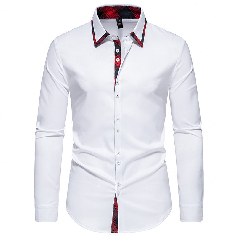 Herren Langarmhemd mit modernem Karomuster und eleganter Knopfleiste