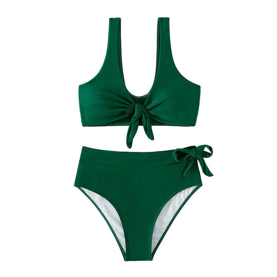 Damen Hochgeschnittener Bikini mit verstellbarem Knoten