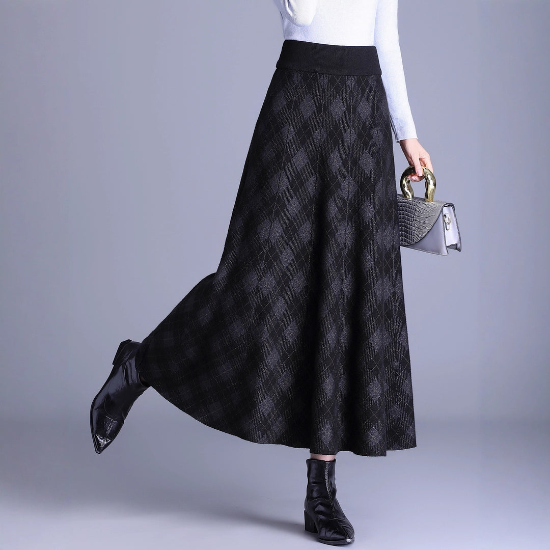 Damen Eleganter Maxirock mit geometrischem Muster Shop Nory
