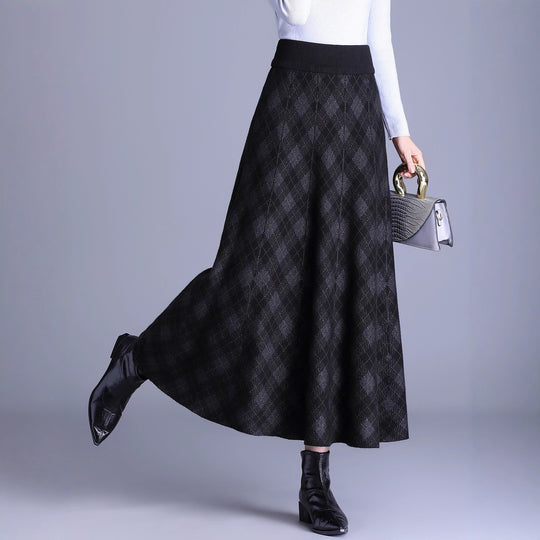Damen Eleganter Maxirock mit geometrischem Muster Shop Nory