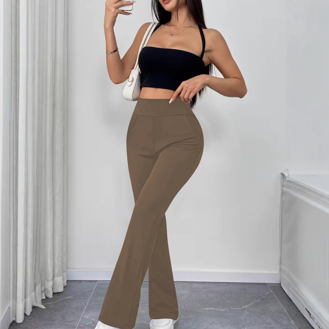 Damen Schlaghose aus Stretch‑Strick mit hohem Bund und Eingrifftaschen Shop Nory