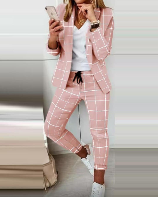 Damen Karierte Slim-Fit Jogginghose mit Tunnelzug und Knöchellangem Schnitt Shop Nory