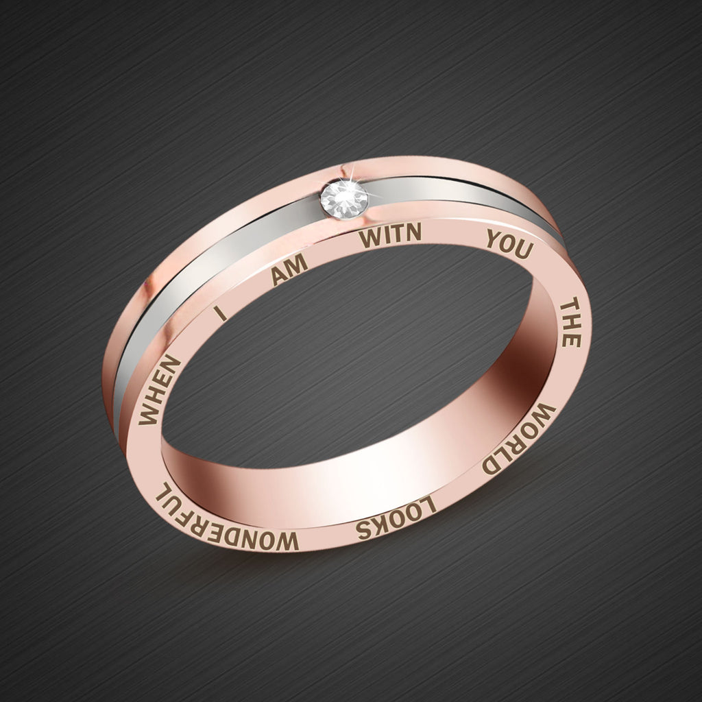 Damen Gravur Ring mit funkelndem Stein Shop Nory