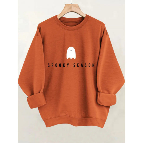 Unisex lässiges Halloween Sweatshirt mit Gespenst-Print und Oversize-Schnitt Shop Nory