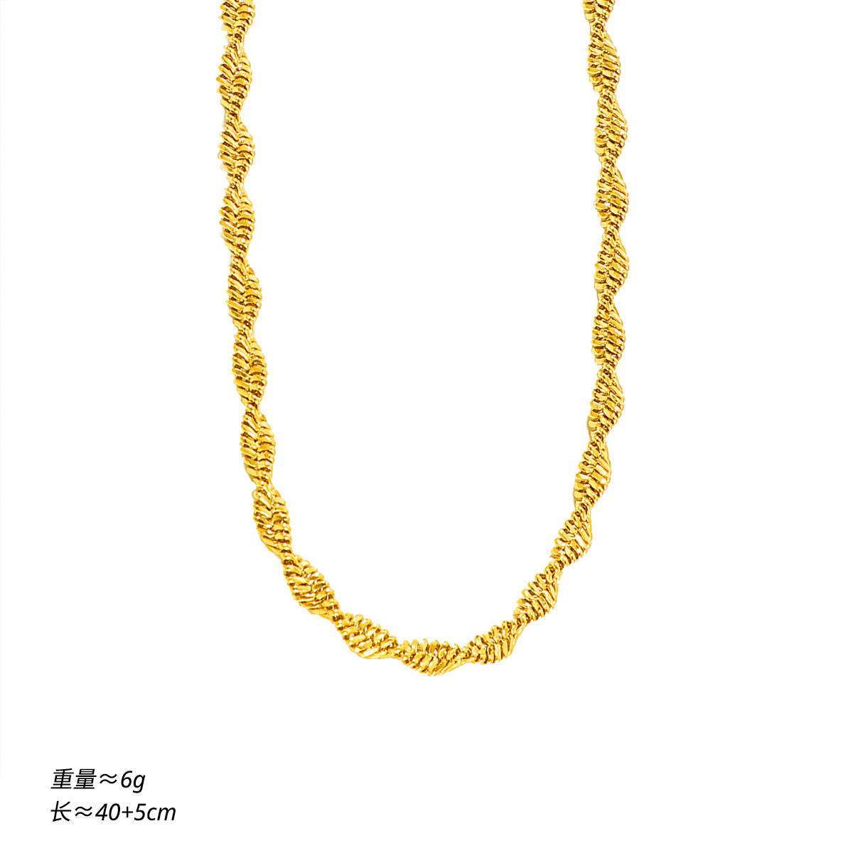 Damen verdrehte Goldseil-Kettenhalskette Shop Nory