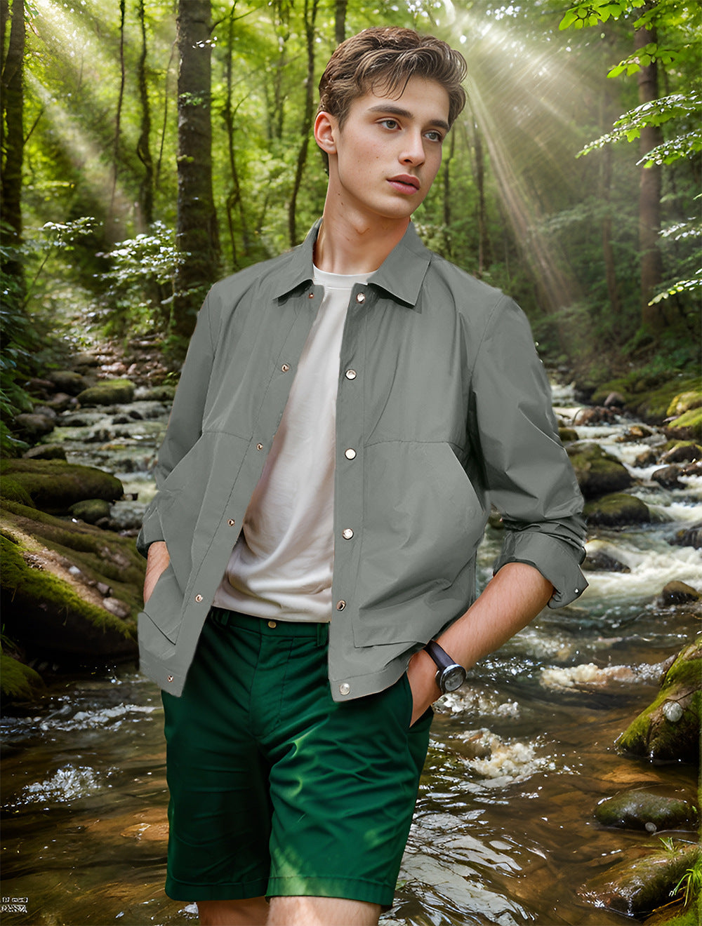 Herren leichte Sommerjacke mit innovativen Details